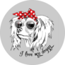 Chinese Crested In Glasses Sticker
