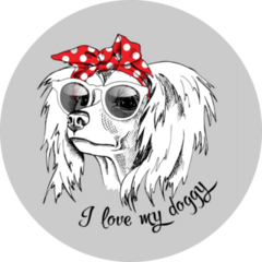 Chinese Crested In Glasses Sticker