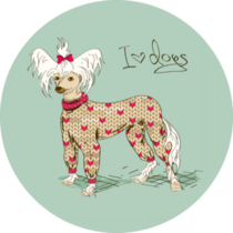 Chinese Crested Outfit Sticker