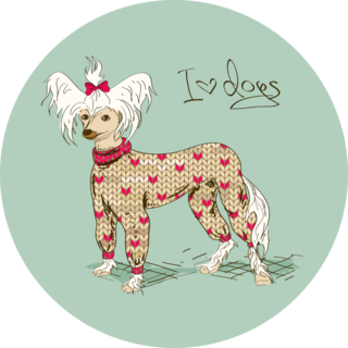 Chinese Crested Outfit Sticker