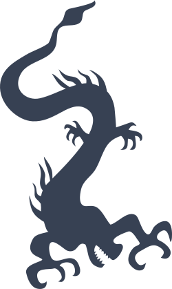 Chinese Dragon Flying Down Sticker