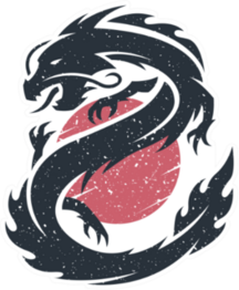 Chinese Dragon On The Sun Sticker