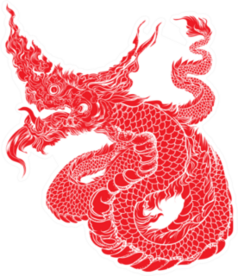 Chinese Dragon Tattoo Silhouette Sticker