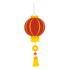 Chinese Flashlight Icon, Hand Drawn Sticker