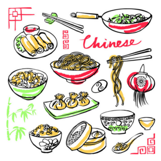 Chinese Food Drawing Icons Sticker