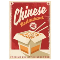 Chinese Food Restaurant Retro Poster Sticker