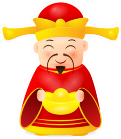 Chinese Money God Character Sticker