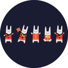 Chinese New Year 2023 Rabbit Banner Sticker
