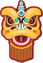 Chinese New Year Lion Head Sticker