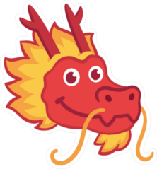Chinese New Year Red Dragon Sticker