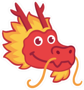 Chinese New Year Red Dragon Sticker