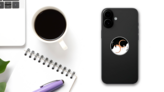 Chinese New Year Yin Yang Rats Sticker on a Phone (New) example