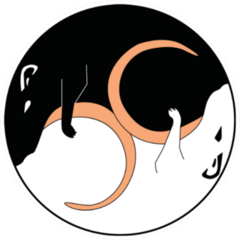 Chinese New Year Yin Yang Rats Sticker