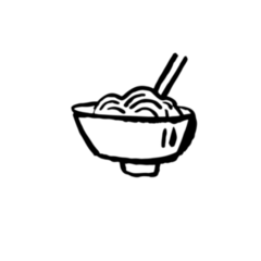 Chinese Noodles Grunge Ink Brush Sticker