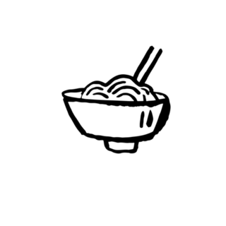 Chinese Noodles Grunge Ink Brush Sticker