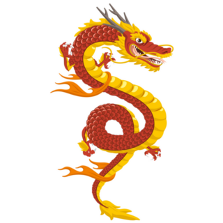 Chinese Red Dragon Of Power Sticker