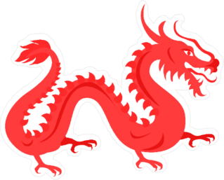 Chinese Red Dragon Sticker