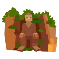 Chinese Stone Buddha Icon Sticker