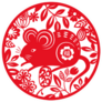 Chinese Zodiac Rat Sign Round Sticker