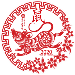 Chinese Zodiac Sign Year Of Rat Detailed Sticker