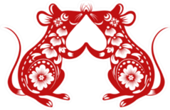 Chinese Zodiac Sign Year Of Rat Two Rats Kissing Sticker