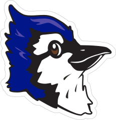 Chipper Blue Jay Head Mascot Sticker
