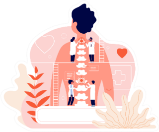 Chiropractor Spine Disease Diagnosis Abstract Illustration Sticker