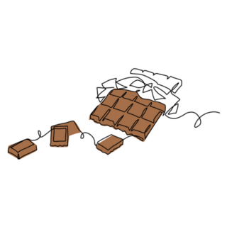 Chocolate Bar One Continuous Line Drawing Sticker