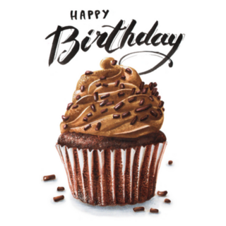 Chocolate Birthday Cupcake Sticker