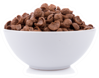 Chocolate Cereals In White Bowl Sticker