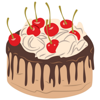 Chocolate Cherry Cake Sticker