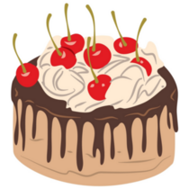 Chocolate Cherry Cake Sticker