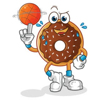 Chocolate Donut Playing Basketball Sticker