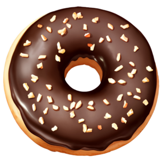 Chocolate Donut With Almond Topping Sticker