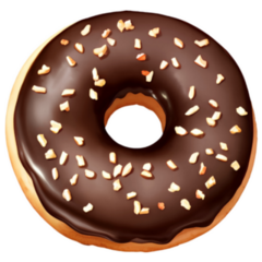 Chocolate Donut With Almond Topping Sticker