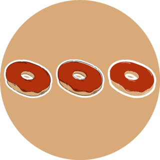 Chocolate Donuts On Brown Sticker