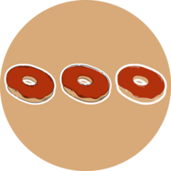 Chocolate Donuts On Brown Sticker