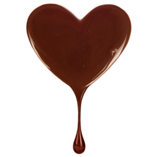 Chocolate Drop From Heart Sticker