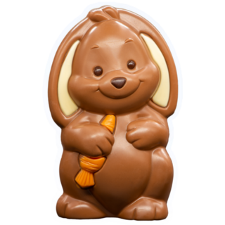 Chocolate Easter Bunny With Carrot Sticker