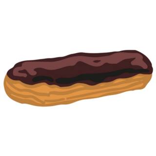 Chocolate Eclair French Dessert Illustration Sticker
