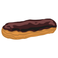 Chocolate Eclair French Dessert Illustration Sticker