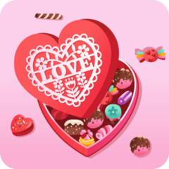 Chocolate Heart Box Sticker