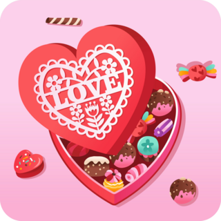 Chocolate Heart Box Sticker