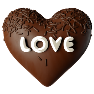 Chocolate Heart With Chocolate Sprinkles Love Sticker