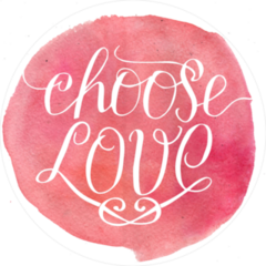 Choose Love Watercolor Circle Sticker