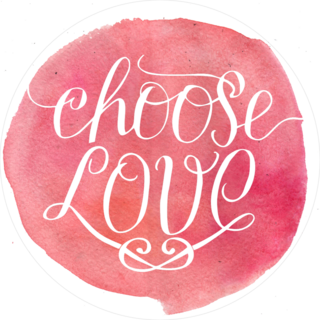 Choose Love Watercolor Circle Sticker