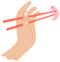 Chopsticks In Hand With Sashimi Shrimp Sticker