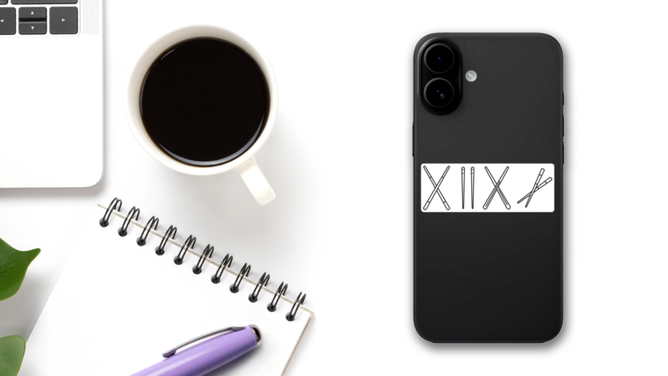 Chopsticks Sticker on a Phone (New) example