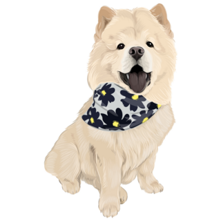 Chow Chow Bandana Sticker