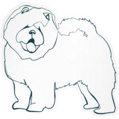 Chow Chow Blue Outline Sticker